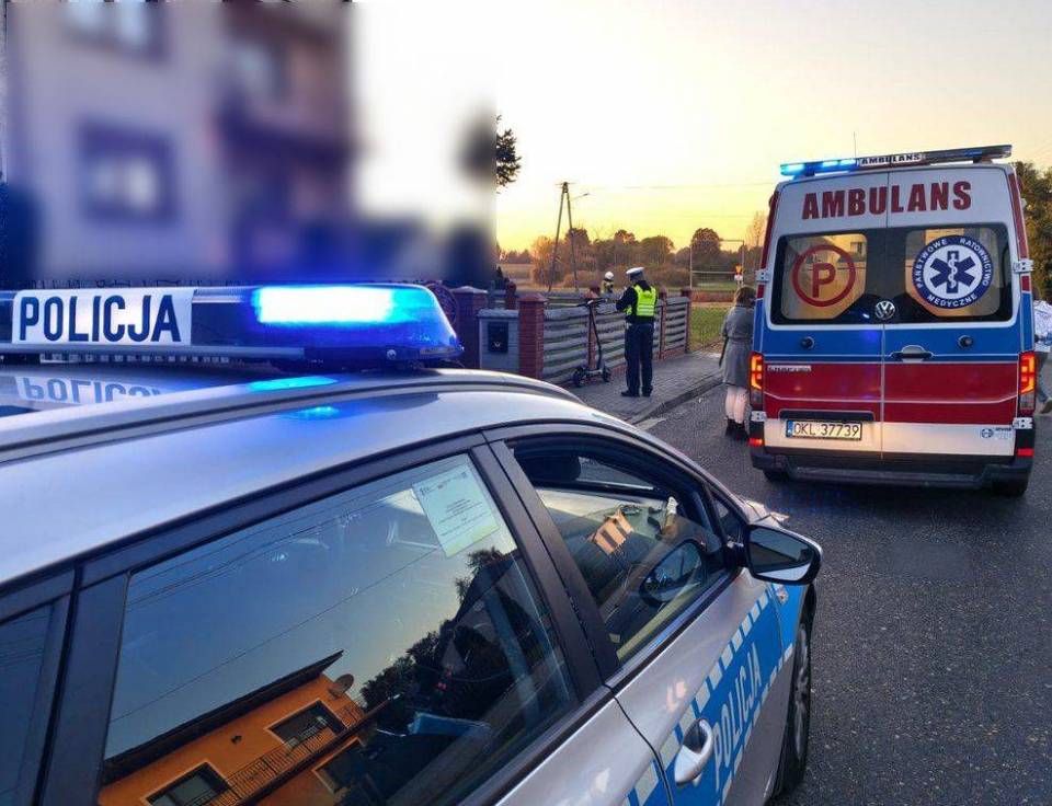 Koszmarny wypadek 14-latki na hulajnodze! Nieprzytomna nastolatka LPRem przetransportowana do szpitala!